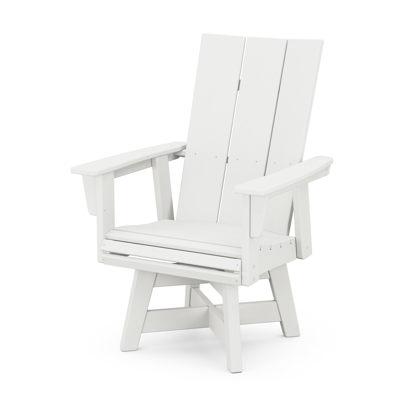 Modern Curveback Adirondack Swivel Dining Chair Vintage White, image 10