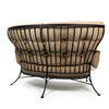 Monterra Crescent Loveseat Belgian Linen Sand Fabric Back
