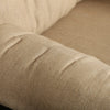 Monterra Spring Base Club Chair Belgian Linen Sand Fabric Rosewood Finish Detail