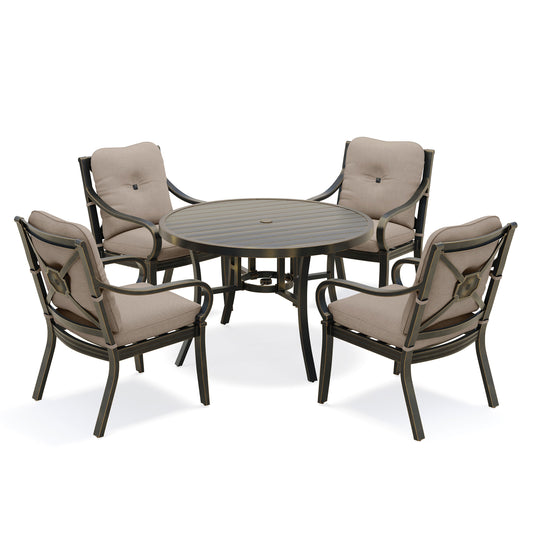 Napili 5 Piece Dining Set 4 Dining Chairs with Bayside Taupe Cushions