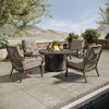 Napili 5 Piece Fire Pit Chat Set 4 Club Chairs with Bayside Taupe Cushions Environmental