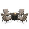 Napili 5 Piece Fire Pit Chat Set 4 Club Chairs with Bayside Taupe Cushions