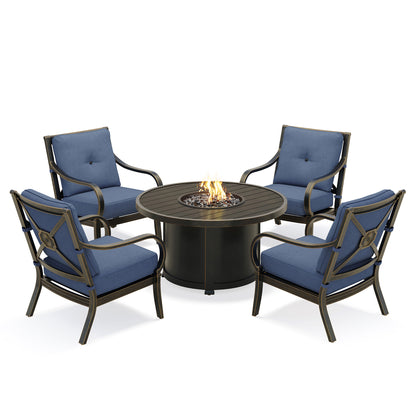 
                  Napili 5 Piece Fire Pit Chat Set 4 Club Chairs with Venus Cabana Cushions - Image 2
                