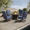 Napili 5 Piece Fire Pit Chat Set 4 High Back Swivel Rockers with Venus Cabana Cushions Environmental