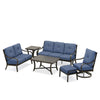 Napili 6 Piece High Back Swivel Rocker Sofa Set with Venus Cabana Cushions