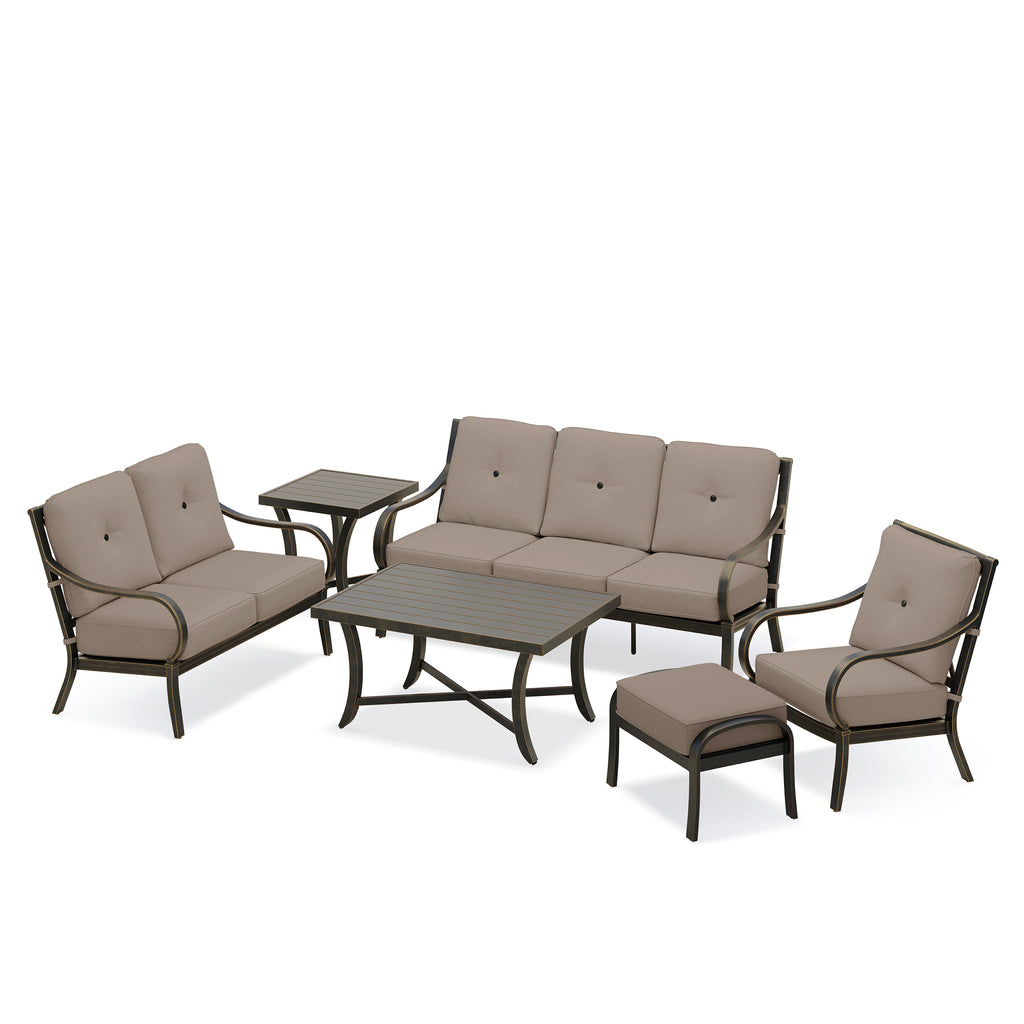 Napili 6 Piece Sofa Set with Bayside Taupe Cushions