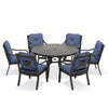 Napili 7 Piece Dining Set 6 Dining Chairs 60 Round Table with Venus Cabana Cushions