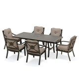 Napili 7 Piece Dining Set 6 Dining Chairs with Bayside Taupe Cushions