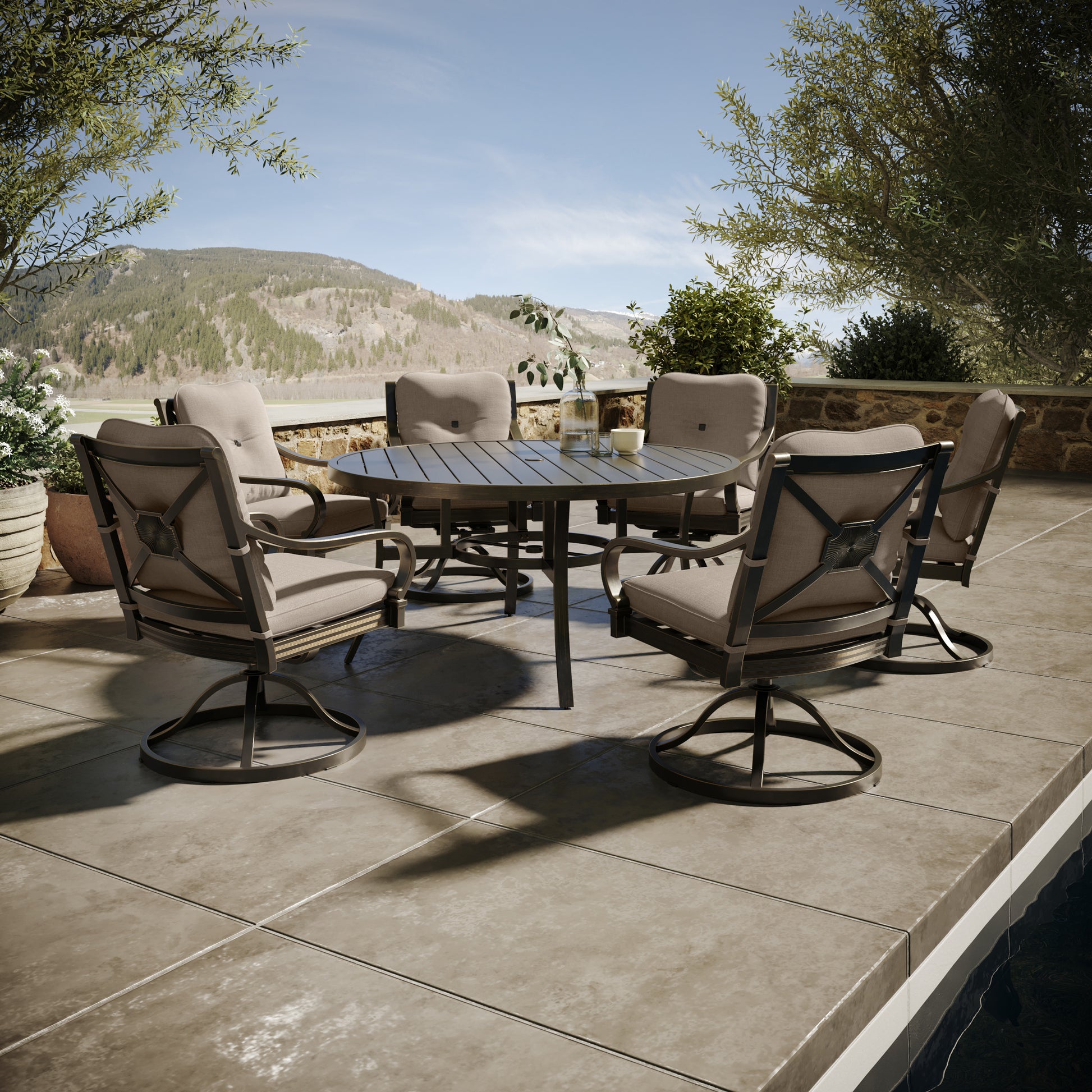 Napili Piece Dining Set Swivel Rockers 60