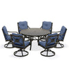 Napili 7 Piece Dining Set 6 Swivel Rockers 60 Round Table with Venus Cabana Cushions