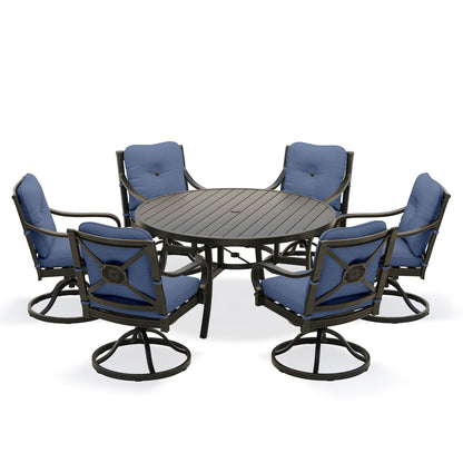 
                  Napili 7 Piece Dining Set 6 Swivel Rockers 60 Round Table with Venus Cabana Cushions - Image 2
                