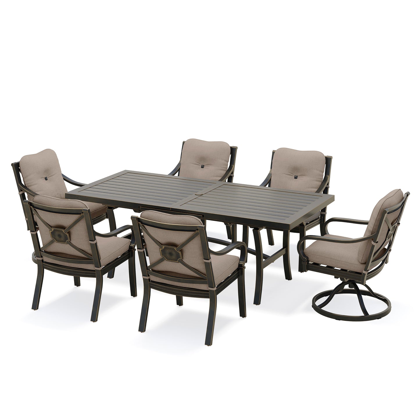 Napili 7 Piece Dining Set with Bayside Taupe Cushions, image 1