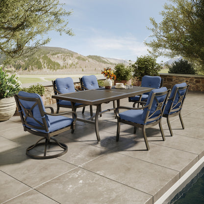 
                  Napili 7 Piece Dining Set with Venus Cabana Cushions Environmental - Image 9
                