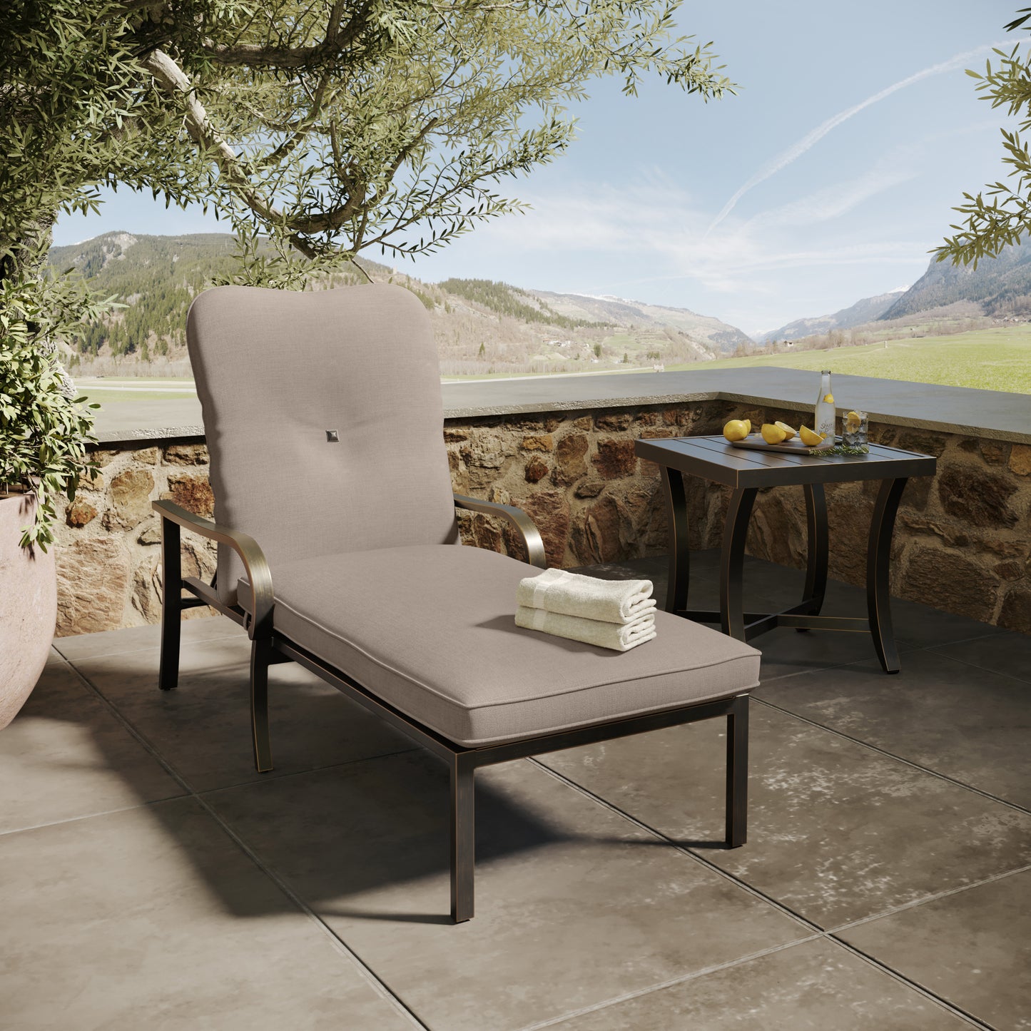 Napili Chaise Lounge with Bayside Taupe Cushions Environmental, image 4