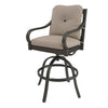 Napili Swivel Barstool with Bayside Taupe Cushions