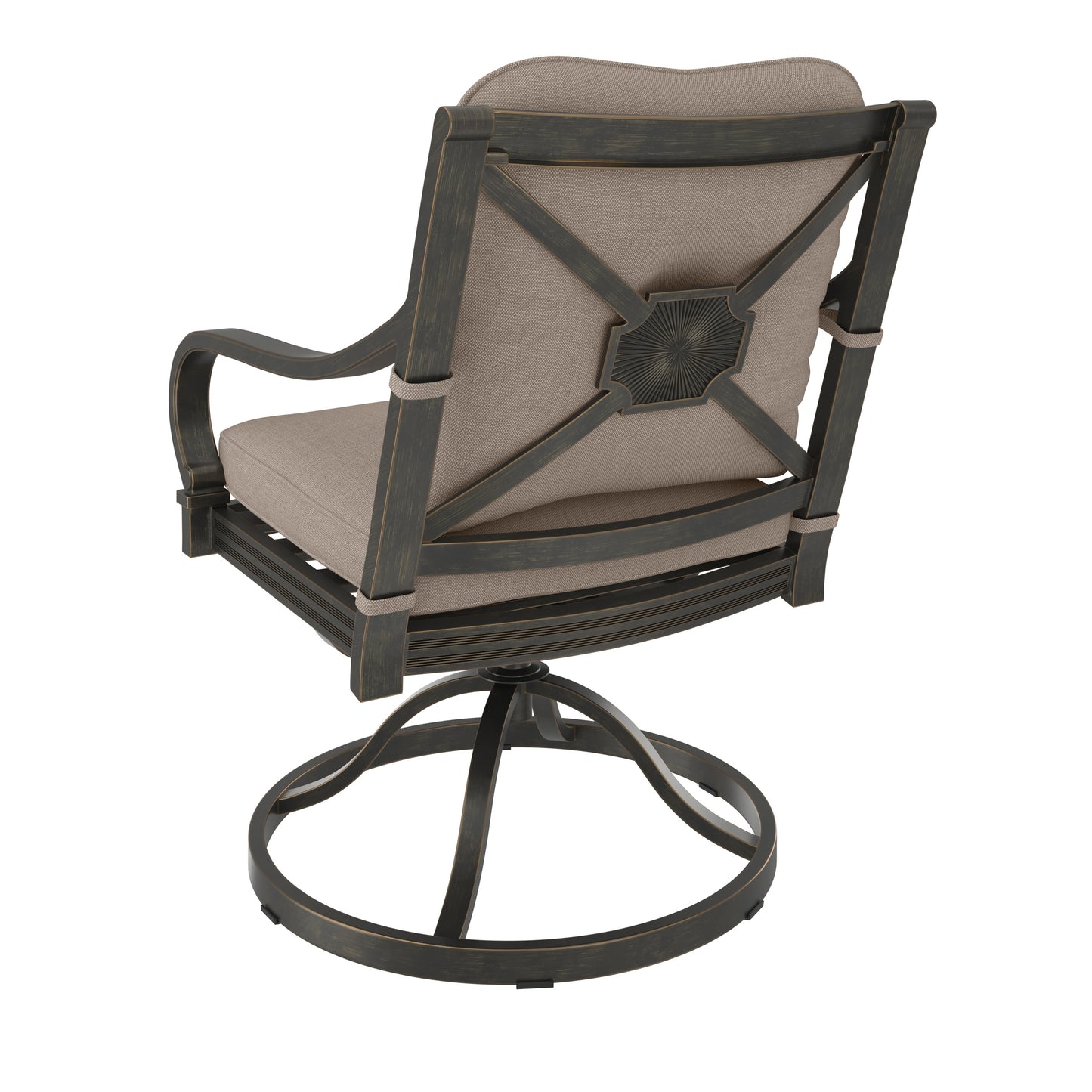 Napili Swivel Dining Chair with Bayside Taupe Cushions Back, image 2