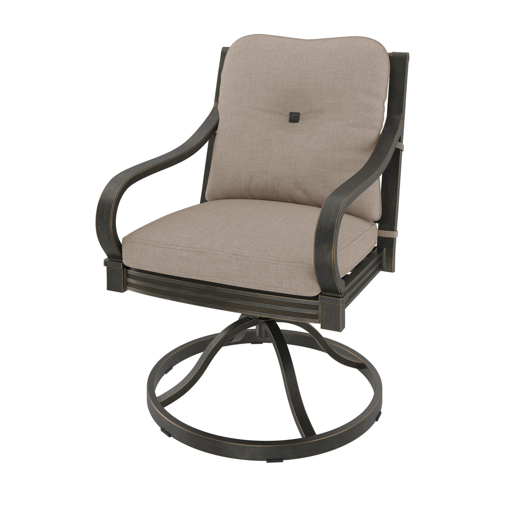 Napili Swivel Dining Chair with Bayside Taupe Cushions