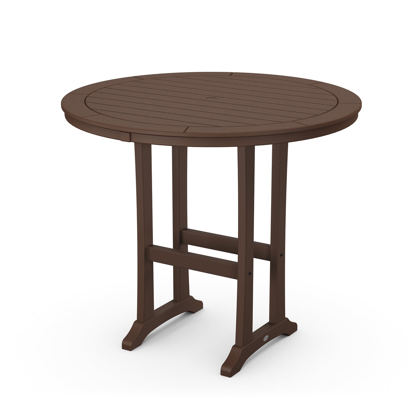 Nautical Trestle 48 Round Bar Table Mahogany, image 5