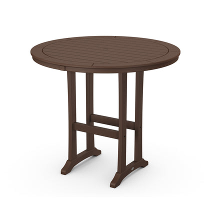 
                  Nautical Trestle 48 Round Bar Table Mahogany - Image 6
                