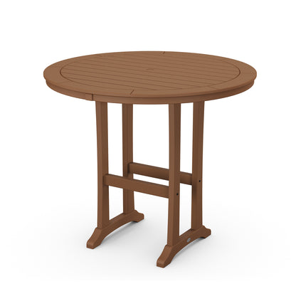 
                  Nautical Trestle 48 Round Bar Table Teak - Image 7
                