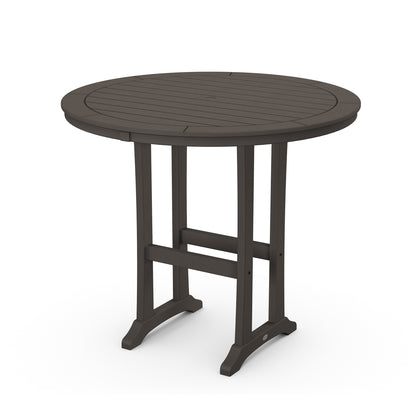 
                  Nautical Trestle 48 Round Bar Table Vintage Coffee - Image 8
                