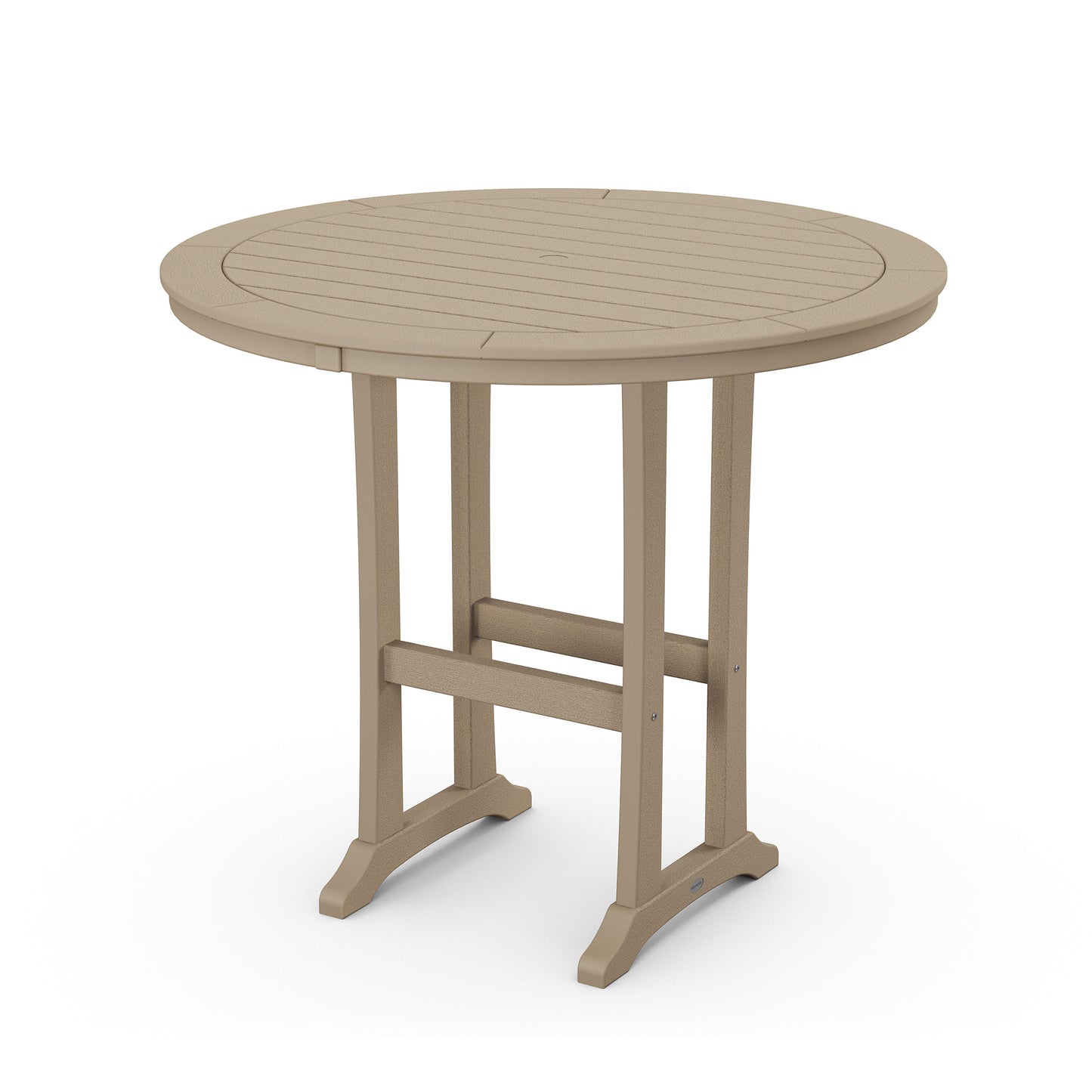 Nautical Trestle 48 Round Bar Table Vintage Sahara, image 9