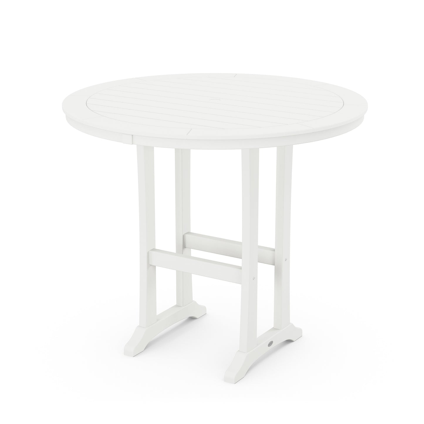 Nautical Trestle 48 Round Bar Table Vintage White, image 10