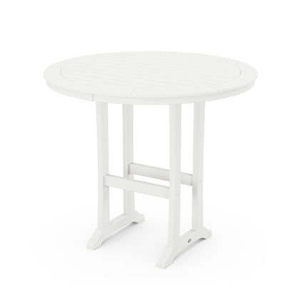 
                  Nautical Trestle 48 Round Bar Table Vintage White - Image 10
                