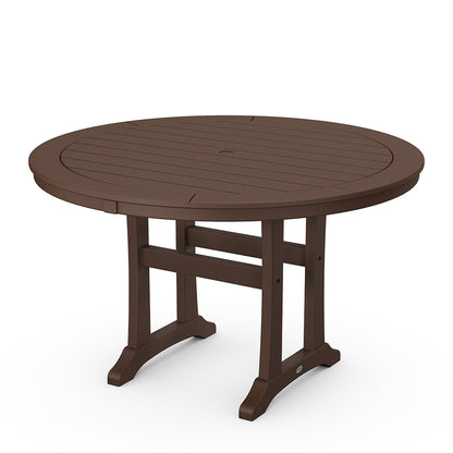 
                  Nautical Trestle 48 Round Dining Table Mahogany - Image 5
                