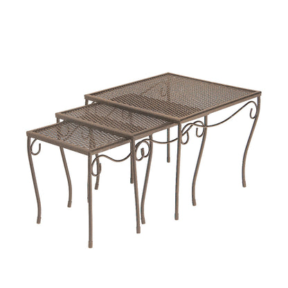 
                  Nesting End Table Set Mesh Top Chestnut Brown - Image 2
                