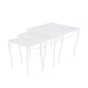 Nesting End Table Set Mesh Top Hammered White