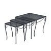 Nesting End Table Set Mesh Top Textured Black