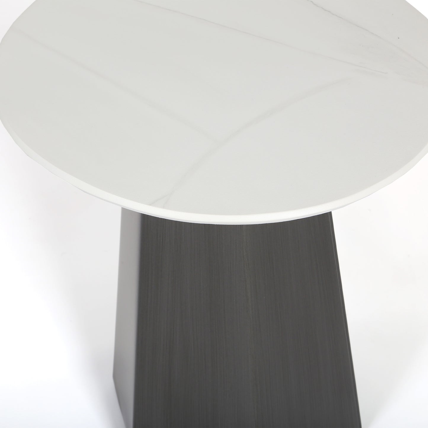 Nicoya 20 Elliptical Side Table White Marble Facets Top Detail, image 2