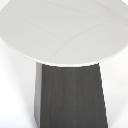 
                  Nicoya 20 Elliptical Side Table White Marble Facets Top Detail - Image 2
                