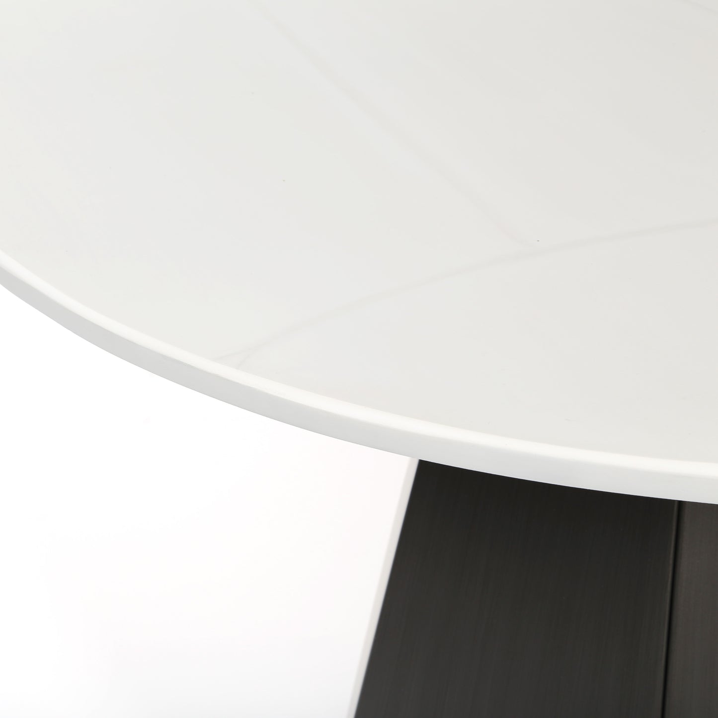 Nicoya 50 Round Dining Table White Marble Facets Top Detail, image 2