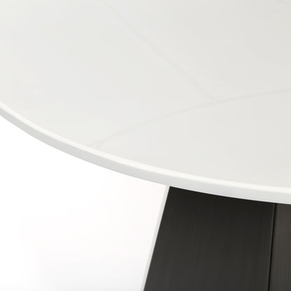 
                  Nicoya 50 Round Dining Table White Marble Facets Top Detail - Image 2
                