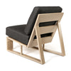 Novara Armless Chair Nurture Charcoal Cushions Flax Finish Back