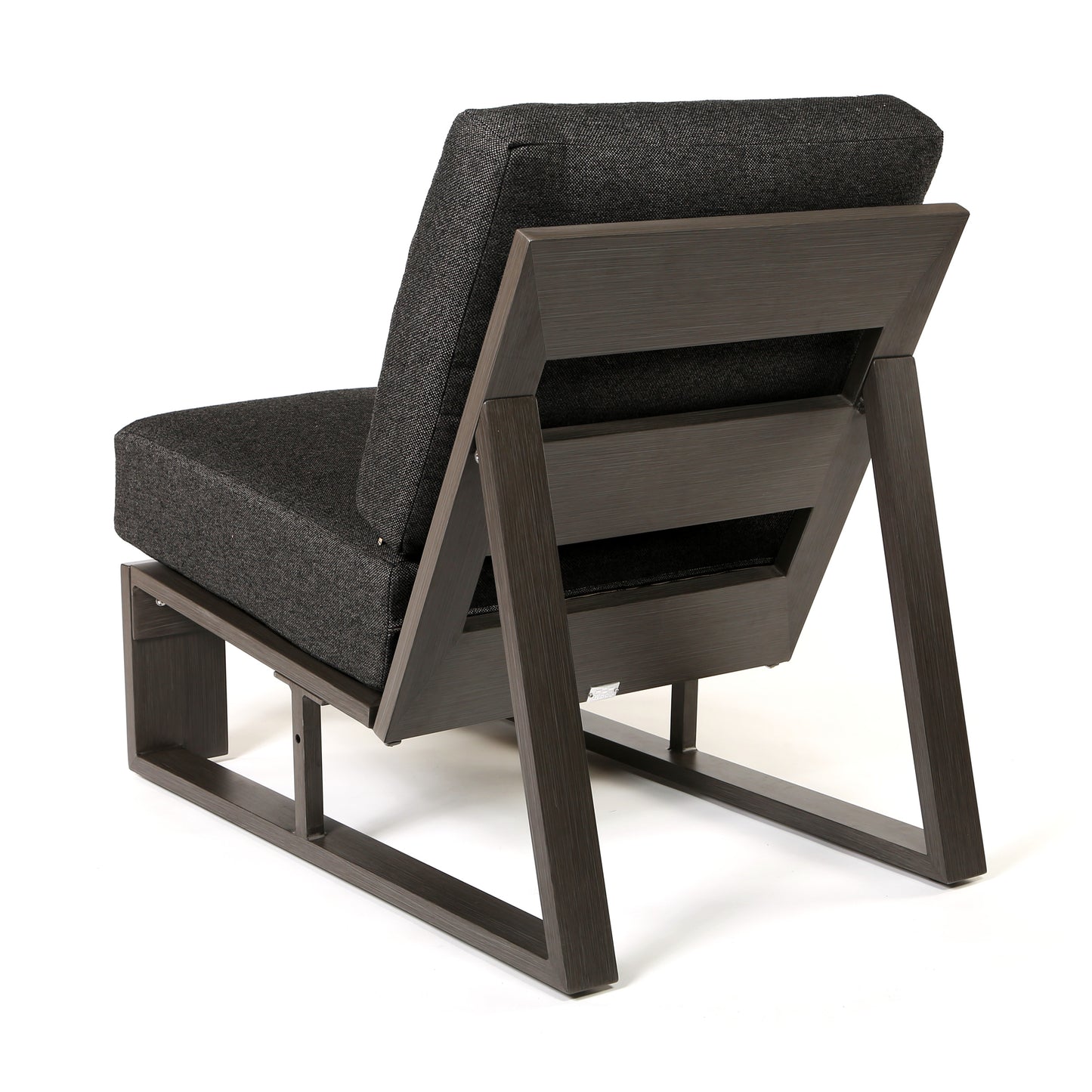 Novara Armless Chair Nurture Charcoal Cushions Smoke Finish Back, image 3