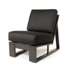 Novara Armless Chair Nurture Charcoal Cushions Smoke Finish