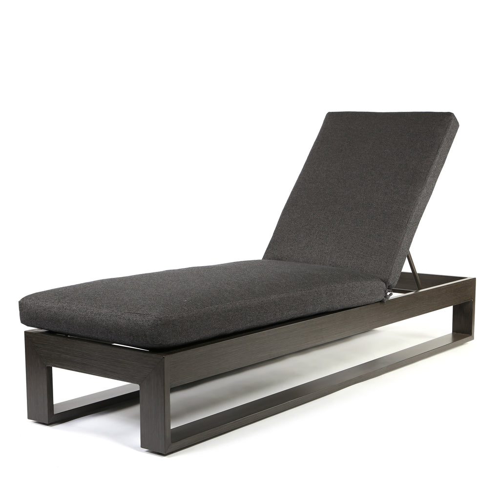 Novara Chaise Lounge Nurture Charcoal Cushions Smoke Finish