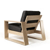 Novara Club Chair Nurture Charcoal Cushions Flax Finish Back