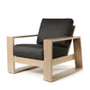 Novara Club Chair Nurture Charcoal Cushions Flax Finish