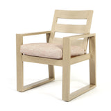 Novara Dinnig Arm Chair Brushed Clay Cushions Flax Finish