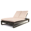 Novara Double Chaise Lounge Brushed Clay Cushions Smoke Finish