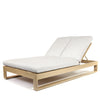 Novara Double Chaise Lounge Crosshatch Vapor Cushions Flax Finish