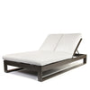 Novara Double Chaise Lounge Crosshatch Vapor Cushions Smoke Finish