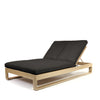 Novara Double Chaise Lounge Nurture Charcoal Cushions Flax Finish