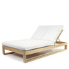 Novara Double Chaise Lounge Nurture Pebble Cushions Flax Finish