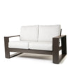 Novara Loveseat Crosshatch Vapor Cushions Smoke Finish