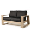 Novara Loveseat Nurture Charcoal Cushions Flax Finish